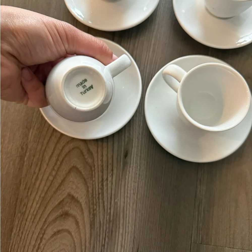 Sur La Table Espresso Cups Mug with Saucer set of 4